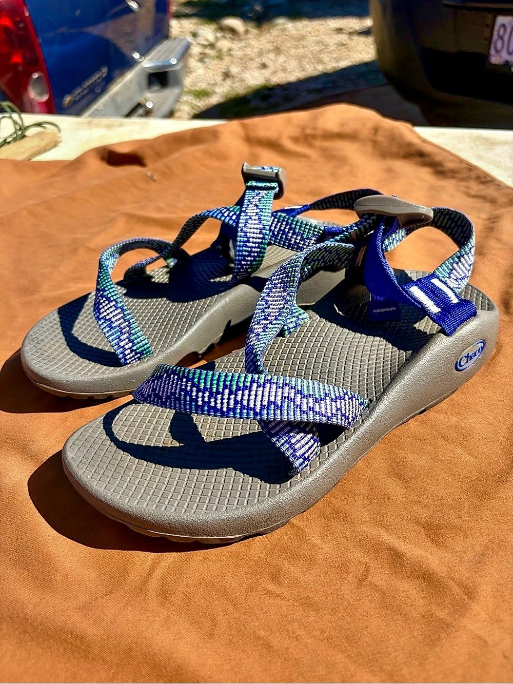 Womens Chaco Z/1 Classic Strappy Sandals Blue, Gray, & Green US 7